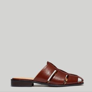 Madewell Fisherman Mules In Etrusco Leather. apple Butter. Size 8.5
